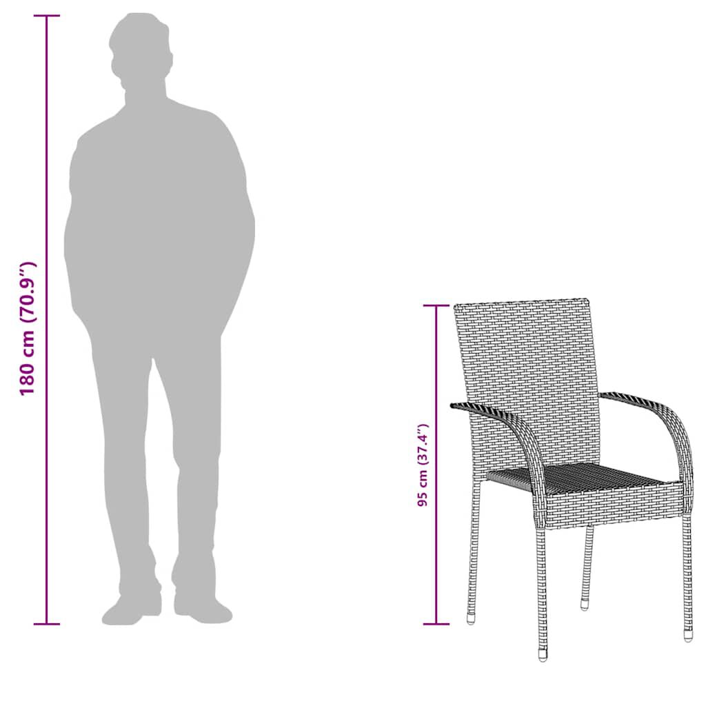 vidaXL Stackable Outdoor Chairs 6 pcs Grey Poly Rattan
