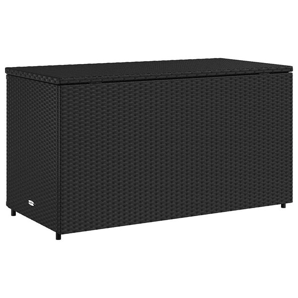 vidaXL Garden Storage Cabinet Black 110x55x60.5 cm Poly Rattan