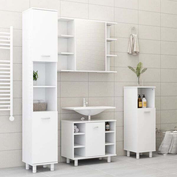 vidaXL Bathroom Cabinet White 30x30x179 cm Engineered Wood