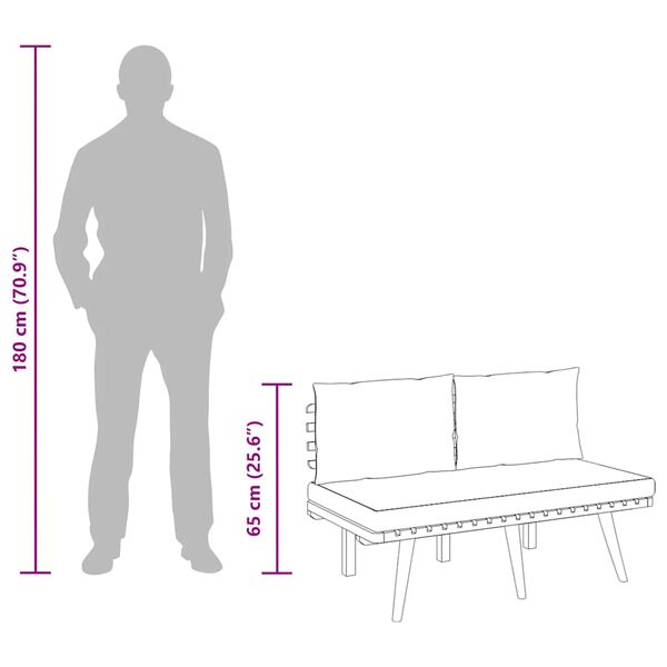 vidaXL Garden Bench with Cushions 115 cm Solid Acacia Wood