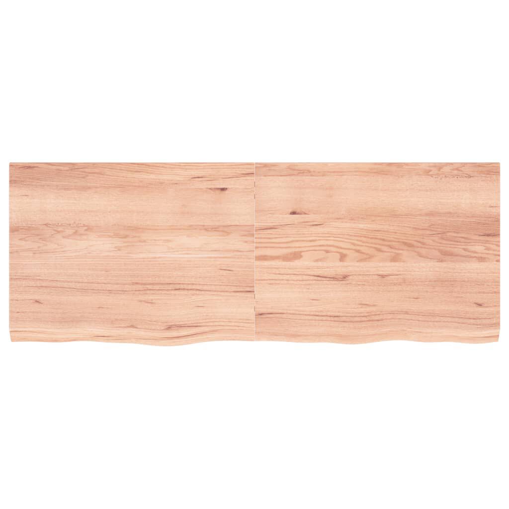 vidaXL Wall Shelf Light Brown 160x60x(2-4) cm Treated Solid Wood Oak