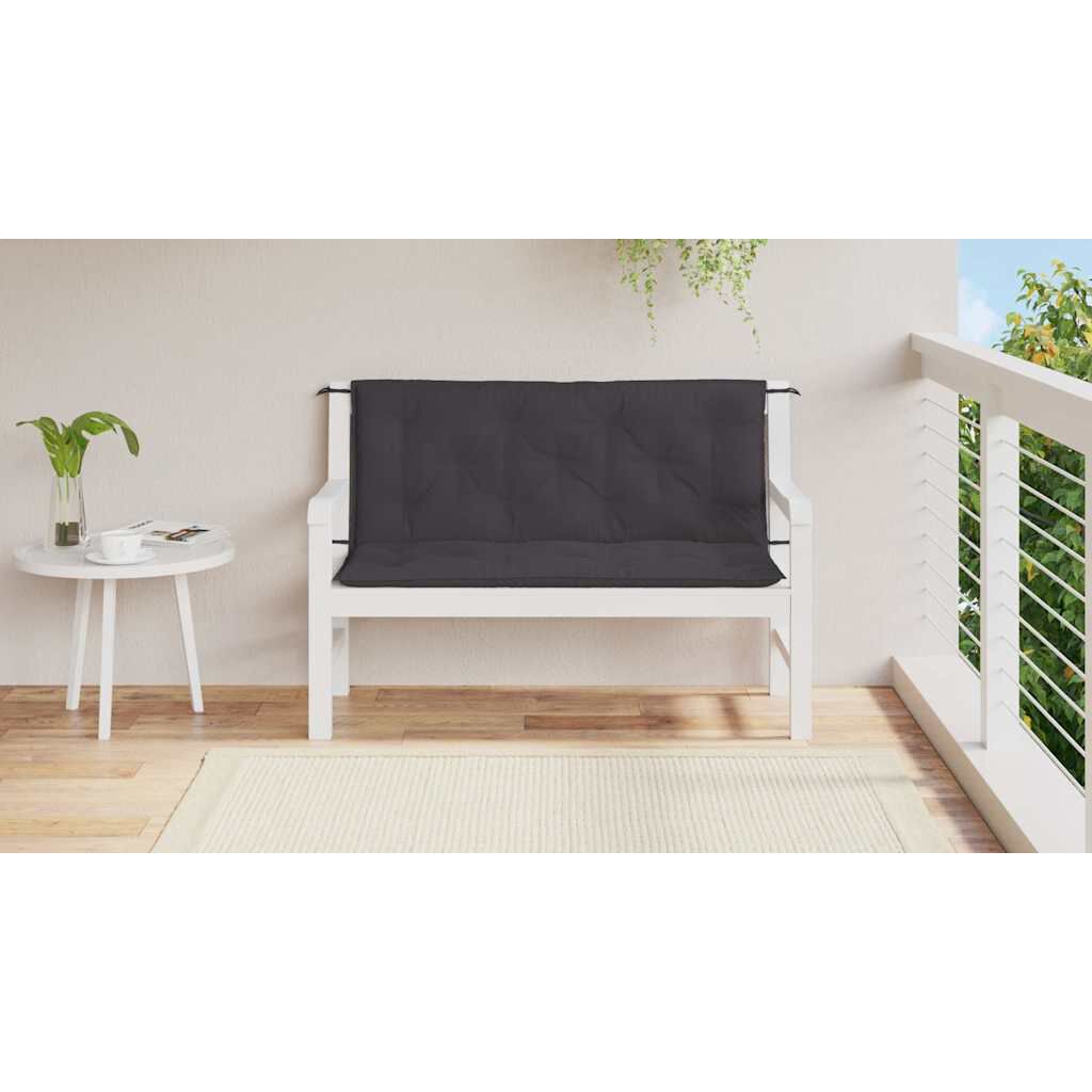 vidaXL Garden Bench Cushion Black 120x(50+50)x7cm Oxford Fabric