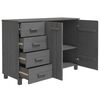 vidaXL Sideboard HAMAR Dark Grey 113x40x80 cm Solid Wood Pine