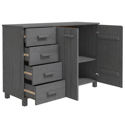 vidaXL Sideboard HAMAR Dark Grey 113x40x80 cm Solid Wood Pine, dark grey vidaXL Sideboard HAMAR Dark Grey 113x40x80 cm Solid Wood Pine