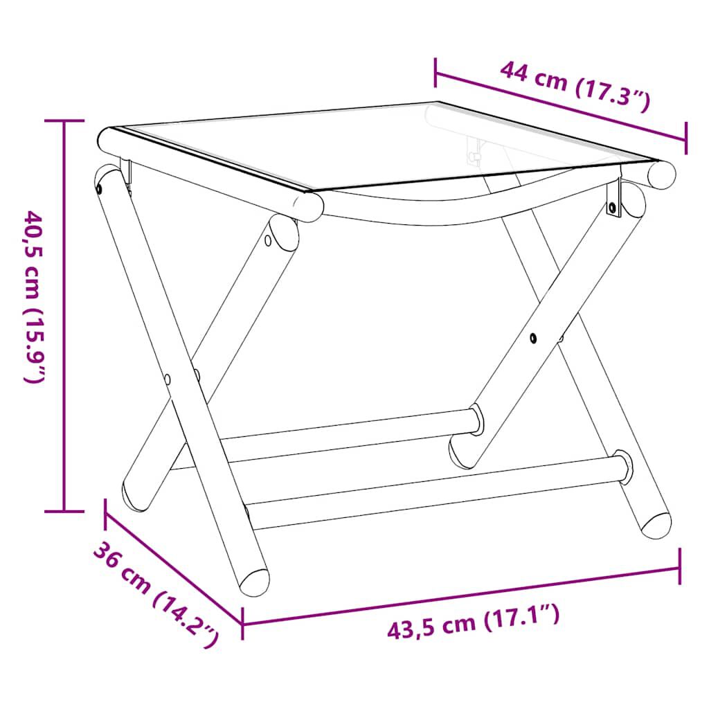 vidaXL Folding Footrest Black and Silver Textilene and Aluminium