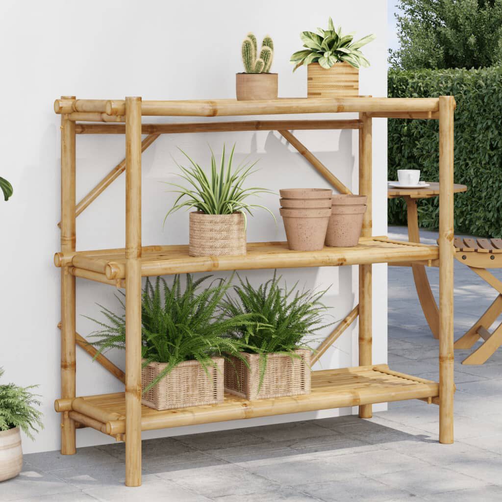 vidaXL 3-Layer Shelf 100x40x90 cm Bamboo