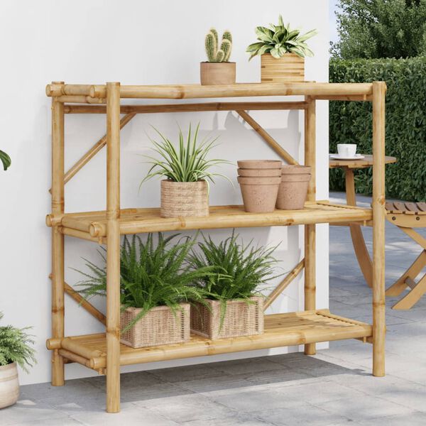 vidaXL 3-Layer Shelf 100x40x90 cm Bamboo