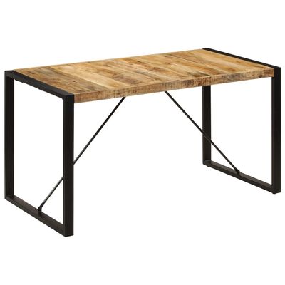 vidaXL Dining Table 140x70x75 cm Solid Mango Wood, black vidaXL Dining Table 140x70x75 cm Solid Mango Wood