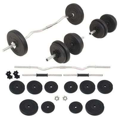vidaXL Barbell and Dumbbell Set 30 kg,  vidaXL Barbell and Dumbbell Set 30 kg