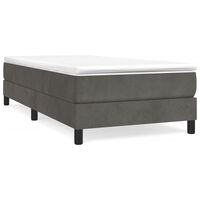 vidaXL Box Spring Bed Frame Dark Grey 90x200 cm Velvet, dark grey vidaXL Box Spring Bed Frame Dark Grey 90x200 cm Velvet