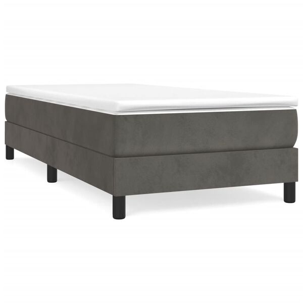vidaXL Bed Frame without Mattress Dark Grey 90x200 cm Velvet