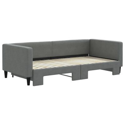 vidaXL Daybed with Trundle without Mattress Dark Grey 90x190 cm