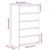 vidaXL Drawer Cabinet Black 60x36x103 cm Engineered Wood