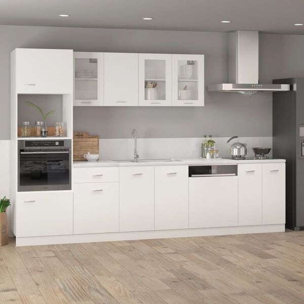 vidaXL Microwave Cabinet Lyon White 60x57x207 cm Engineered Wood