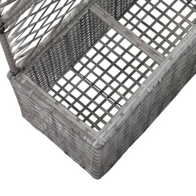 vidaXL Trellis Raised Bed with 3 Pots 83x30x130 cm Poly Rattan Grey, grey vidaXL Trellis Raised Bed with 3 Pots 83x30x130 cm Poly Rattan Grey
