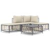 vidaXL 5 Piece Garden Lounge Set with Cushions Anthracite Poly Rattan