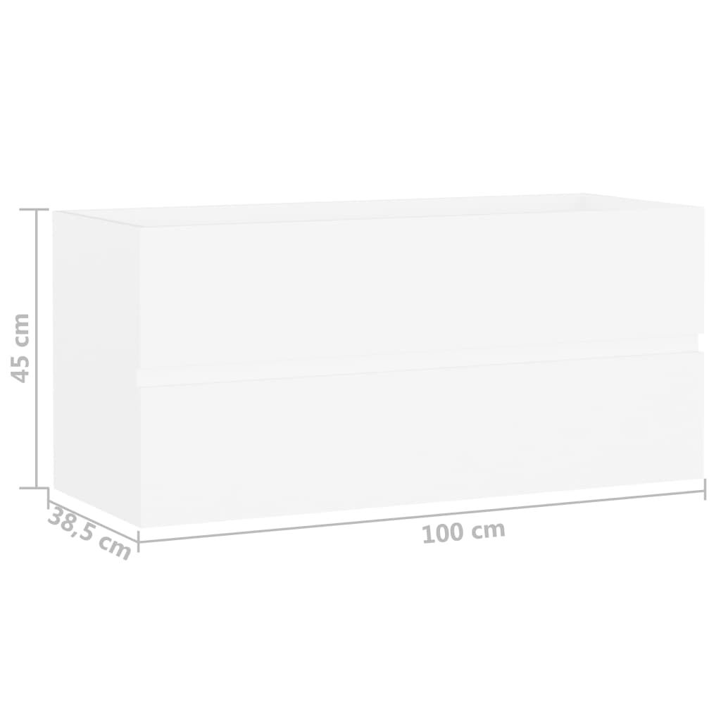 vidaXL Sink Cabinet White 100x38.5x45 cm Engineered Wood