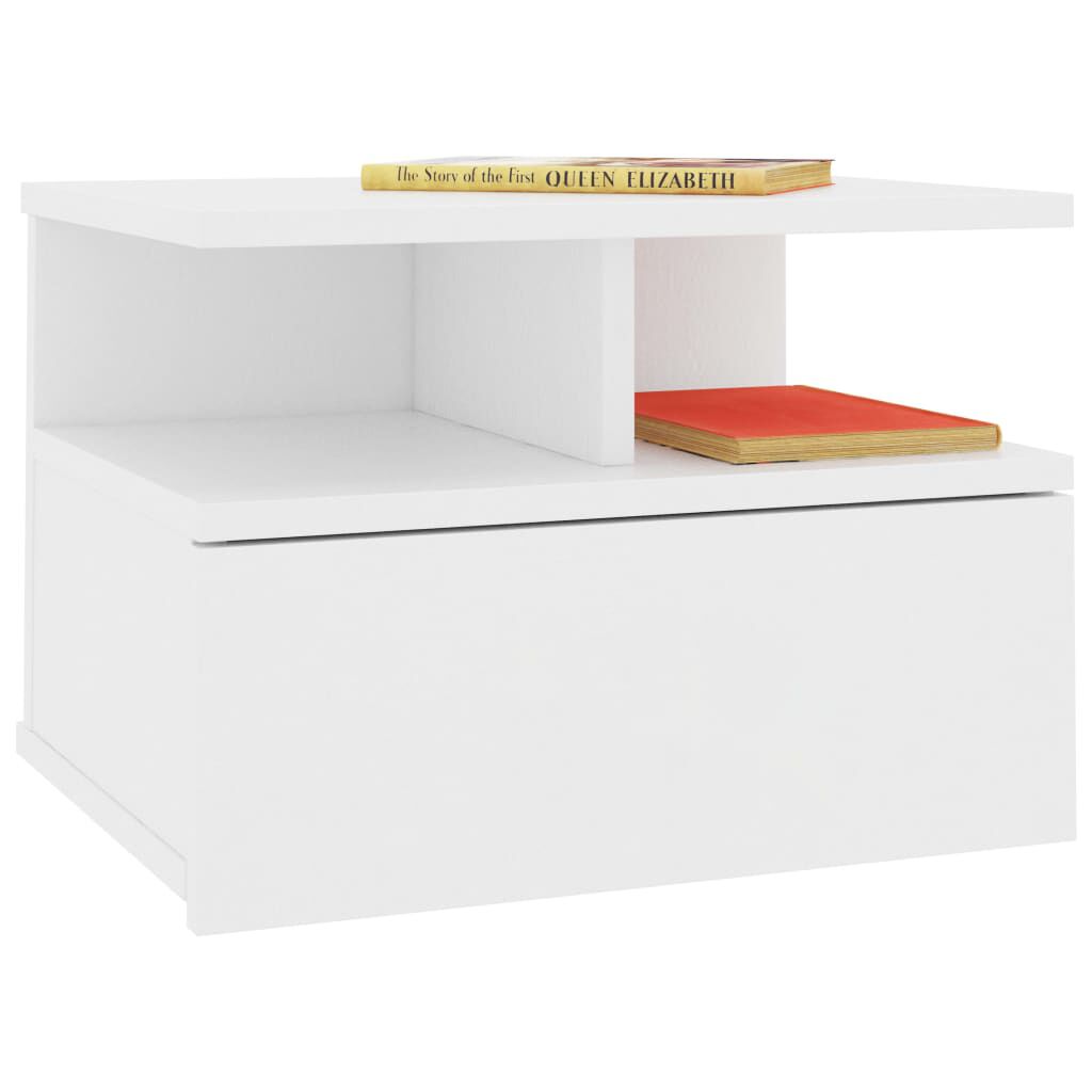 vidaXL Floating Nightstands 2 pcs White 40x31x27cm Engineered Wood
