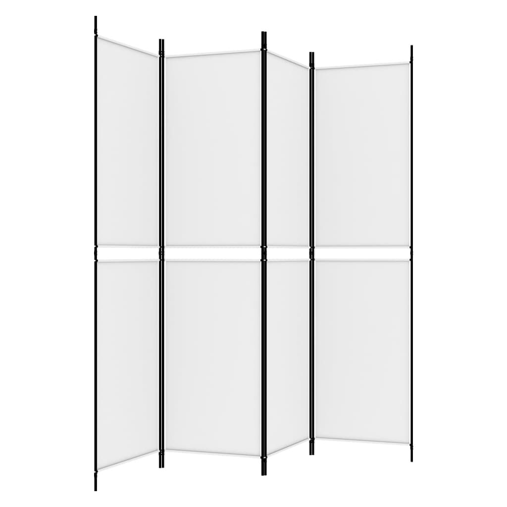 vidaXL 4-Panel Room Divider White 200x200 cm Fabric