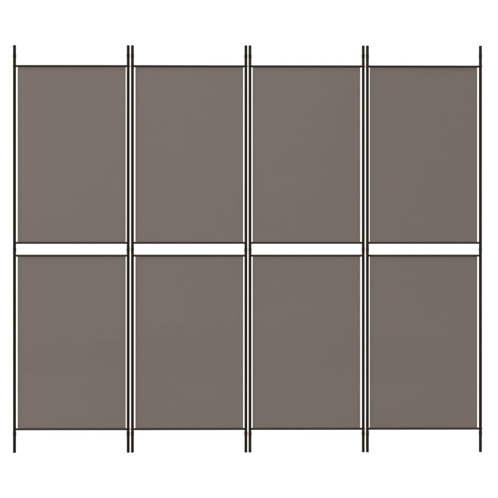 vidaXL 4-Panel Room Divider Anthracite 200x180 cm Fabric