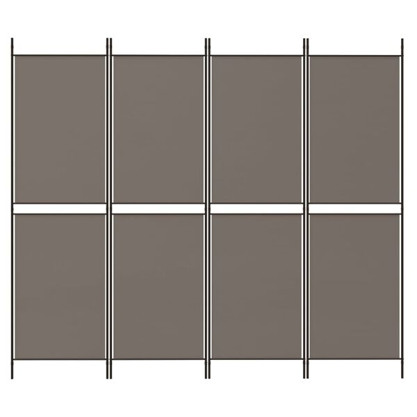 vidaXL 4-Panel Room Divider Anthracite 200x180 cm Fabric