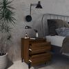 vidaXL Bed Cabinets with Metal Legs 2 pcs Brown Oak 40x35x50 cm
