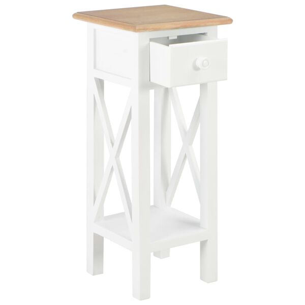 vidaXL Side Table White 27x27x65.5 cm Wood