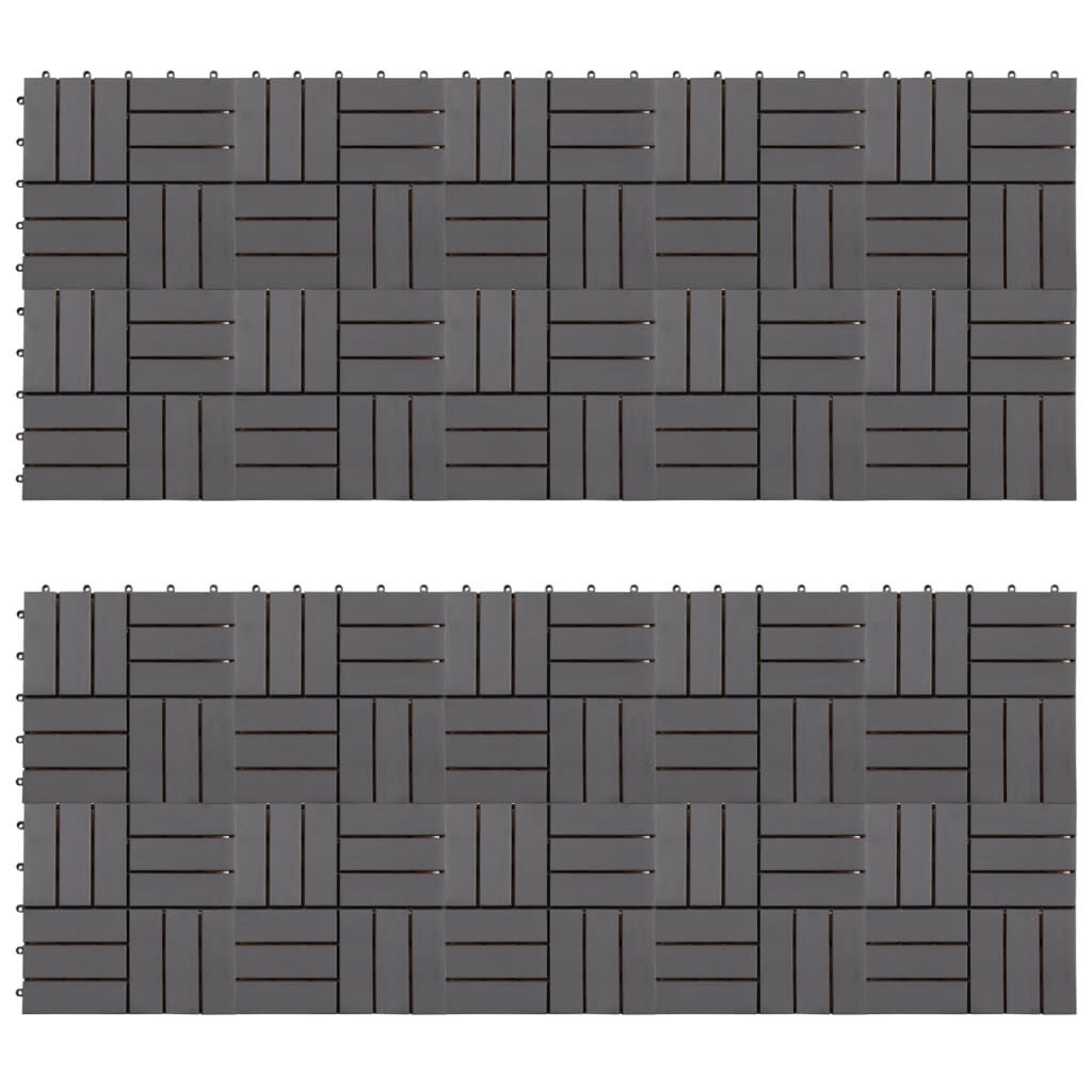 vidaXL Decking Tiles 20 pcs Grey Wash 30x30 cm Solid Acacia Wood