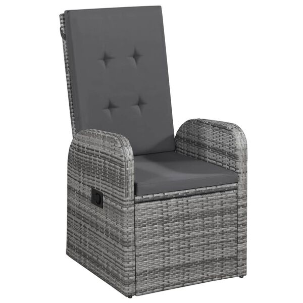 vidaXL 7 Piece Garden Dining Set with Cushions Grey