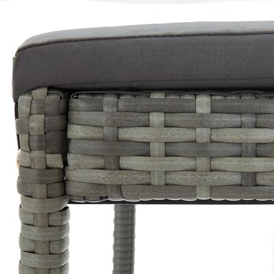 vidaXL Garden Bar Stools with Cushions 4 pcs Grey Poly Rattan, grey vidaXL Garden Bar Stools with Cushions 4 pcs Grey Poly Rattan