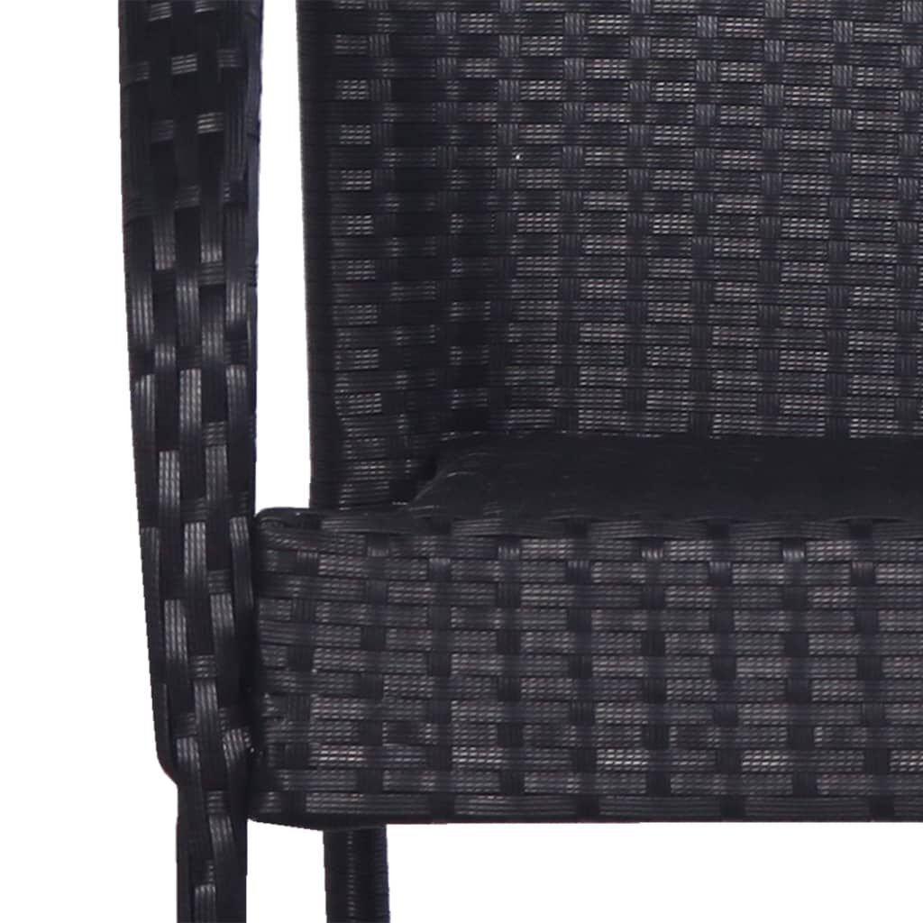 vidaXL 9 Piece Garden Dining Set Poly Rattan Black