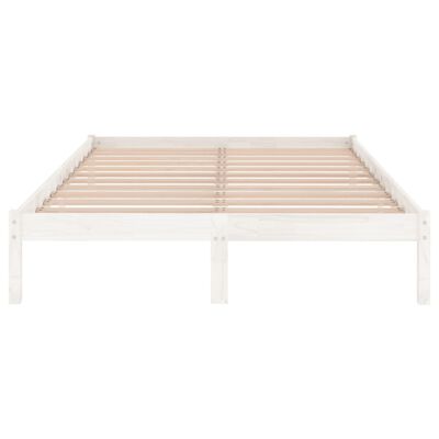 vidaXL Bed Frame without Mattress White Solid Wood 140x200 cm