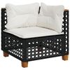 vidaXL 10 Piece Garden Sofa Set with Cushions Black Poly Rattan