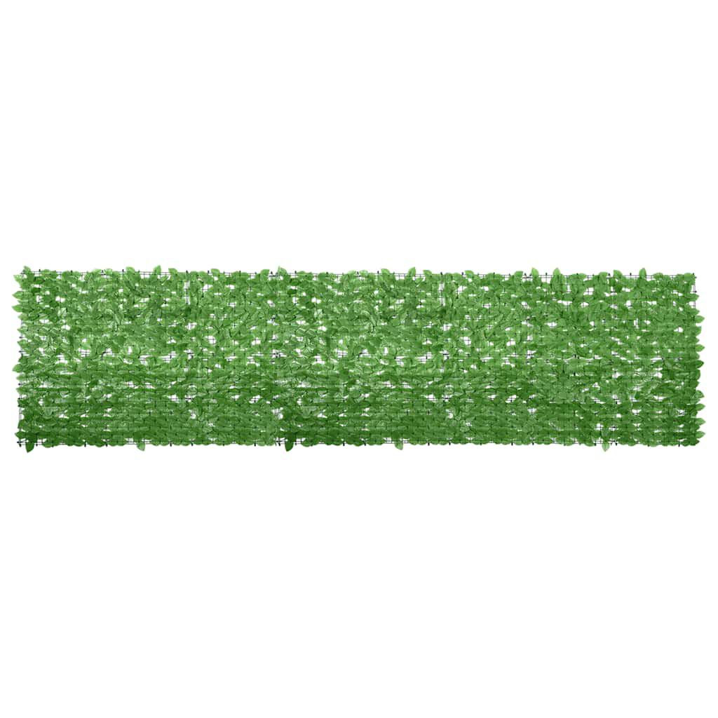 vidaXL Balcony Screen with Green Leaves 400x100 cm