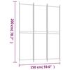 vidaXL 3-Panel Room Divider White 150x200 cm Fabric
