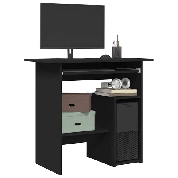 vidaXL Desk Black 80x45x74 cm Engineered Wood