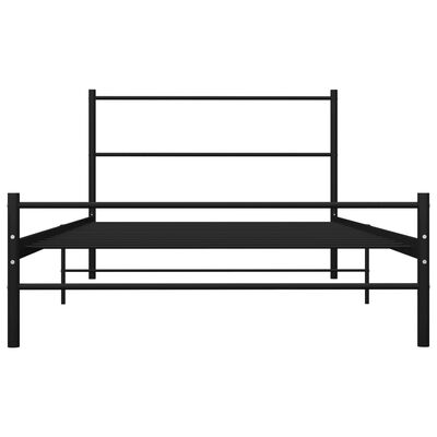 vidaXL Bed Frame without Mattress Black Metal 90x200 cm, black vidaXL Bed Frame without Mattress Black Metal 90x200 cm