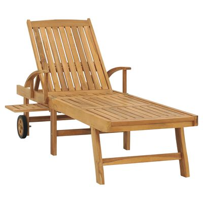 vidaXL Sun Lounger Solid Teak Wood,  vidaXL Sun Lounger Solid Teak Wood