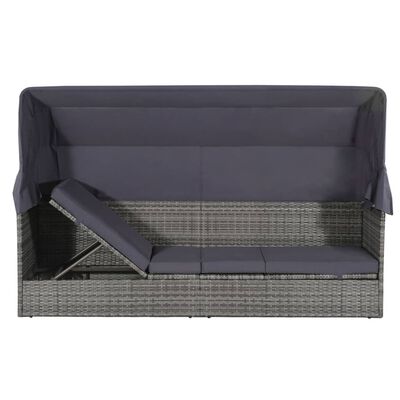 vidaXL Garden Bed with Canopy Grey 205x62 cm Poly Rattan, grey vidaXL Garden Bed with Canopy Grey 205x62 cm Poly Rattan