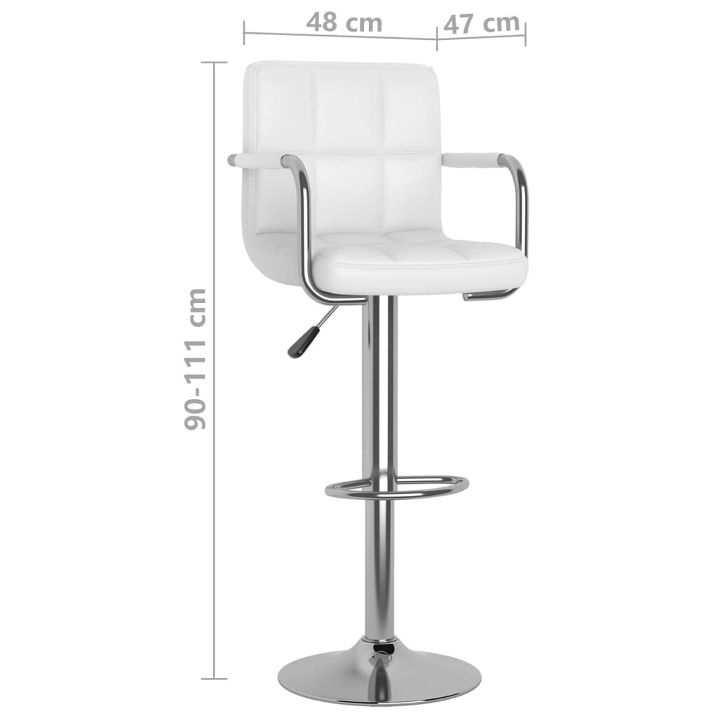 vidaXL Bar Stool White Faux Leather