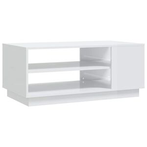 vidaXL Coffee Table High Gloss White 102x55x43 cm Engineered Wood