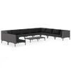 vidaXL 11 Piece Garden Lounge Set with Cushions Poly Rattan Dark Grey