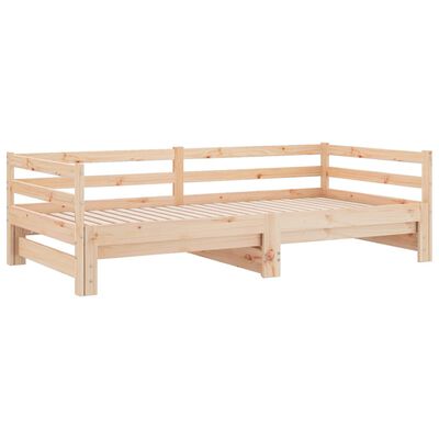 vidaXL Pull-out Day Bed without Mattress Solid Wood Pine 90x200 cm