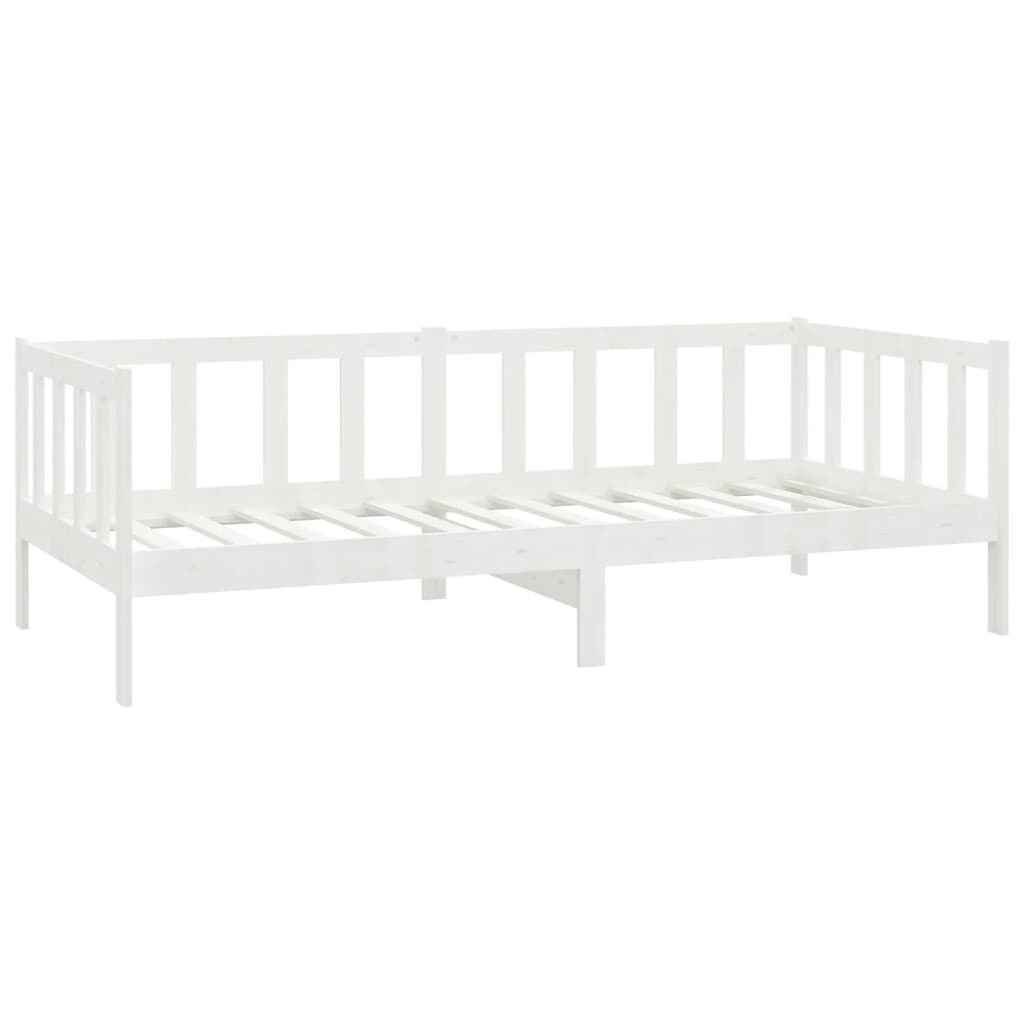 vidaXL Day Bed without Mattress White Solid Wood Pine 90x200cm