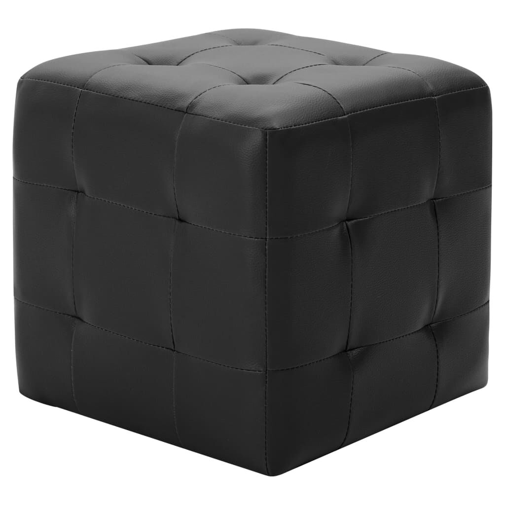 vidaXL Pouffe 2 pcs Black 30x30x30 cm Faux Leather