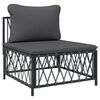 vidaXL 3 Piece Garden Lounge Set with Cushions Anthracite Steel