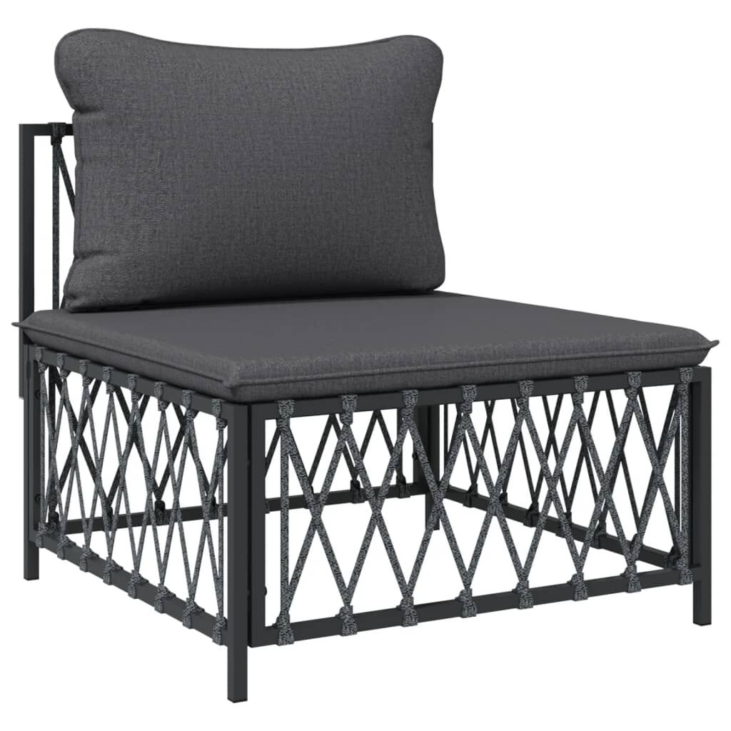 vidaXL 3 Piece Garden Lounge Set with Cushions Anthracite Steel