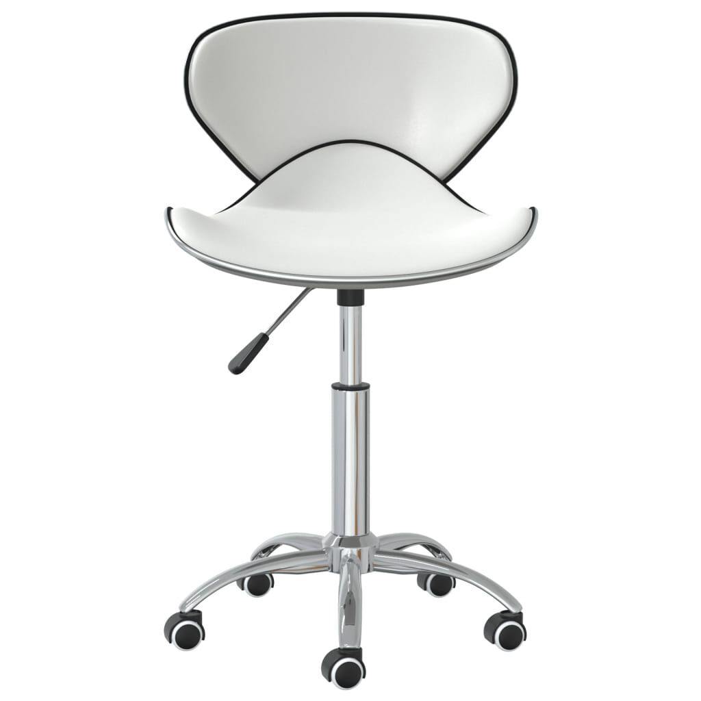 vidaXL Swivel Dining Chairs 4 pcs White Faux Leather