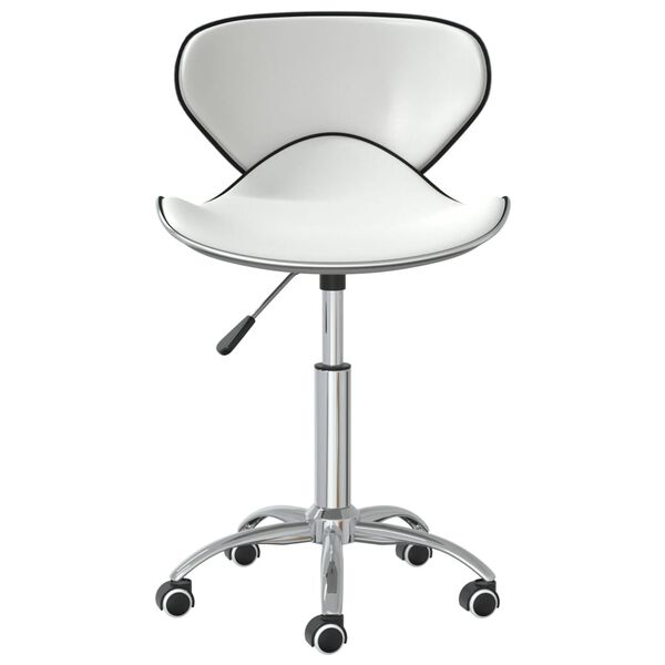 vidaXL Swivel Dining Chairs 4 pcs White Faux Leather