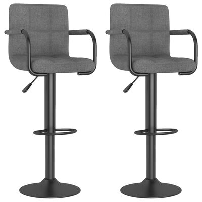vidaXL Bar Stools 2 pcs Light Grey Fabric